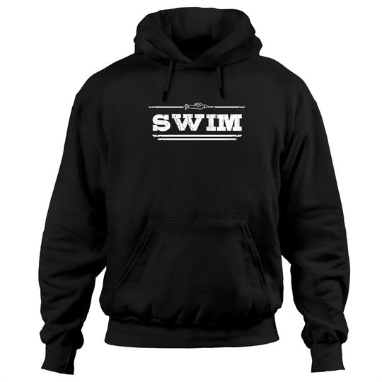 Distressed Look Swimming Gift For Swimmers Pullover Hoodie