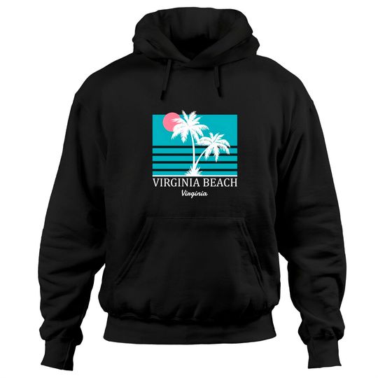 Virginia Beach Sunset Palm Trees Vacation Pullover Hoodie