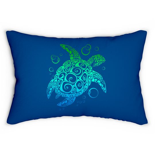 Watercolor Turtle  Lumbar Pillows Sea Turtle Hawaiian Honu