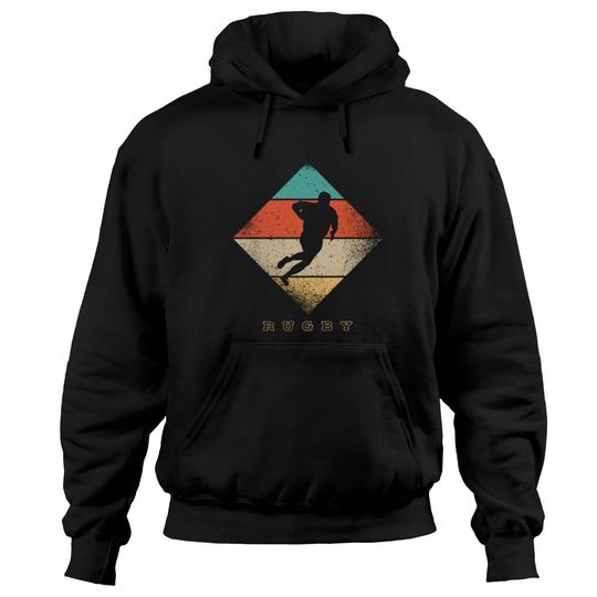 Retro Rugby Player 1960's 1970's Style Rugby Pullover Hoodie