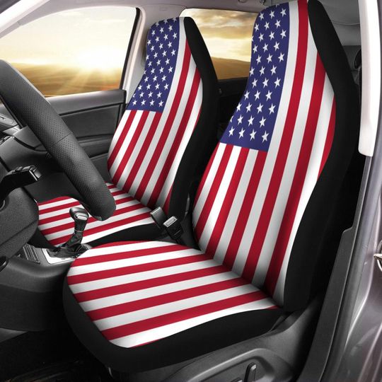 American Flag, US Flag, Flag, Waving Flag, Patriotic-Car Seat Covers