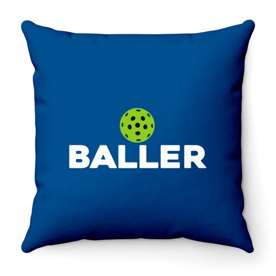 (Pickle)Baller Pickleball Throw Pillows