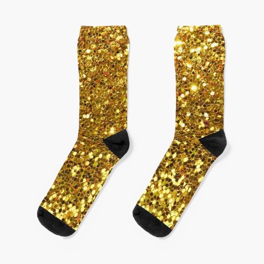 Gold Sequin effect Socks