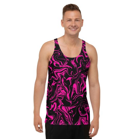Pink and Black Oil Spill 3D Tank Top