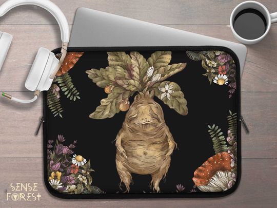 Green Witch Screaming Plant Mandrake Forest laptop sleeve, cute laptop case ipad tablet cover