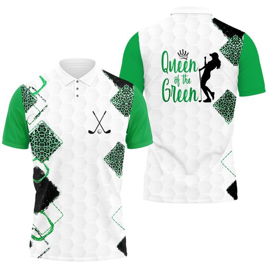 Queen Of The Green Women Golf 3D Polo Shirt