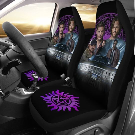 Supernatural Fan Art Car Seat Covers Movie Fan Gift Print Universal Fit Car Seat Covers