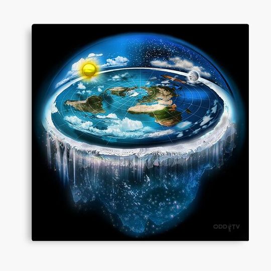 Flat Earth with Dome Art Canvas