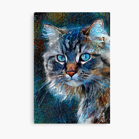 Rutger, cat, chat, cat, kitten, lea roche paintings Canvas