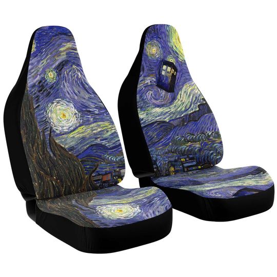 TARDIS Starry Night Inspired Car Seat Covers