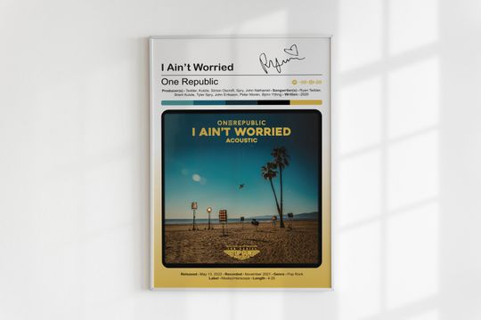 One Republic - I Ain't Worried Poster by Triposter, Pop Rock Music Wall Decor