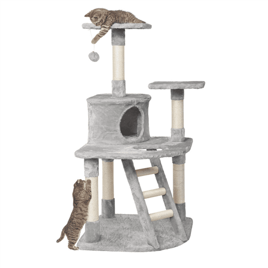 48" Cat Tree with Condo and Scratching Post Tower, Gray