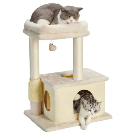 Cat Tree Tower with Cat Tower Beds and Dangling Ball Toys