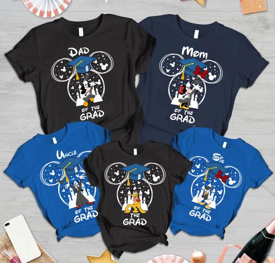 Personalized Disney Family Graduation Shirts, Mickey And Friends Graduation Gift