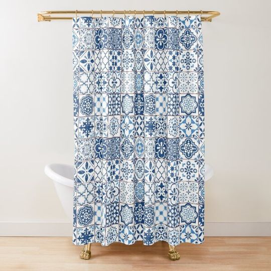Portuguese Azulejos Shower Curtain