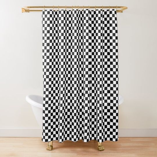 Black and White Checkerboard Shower Curtain