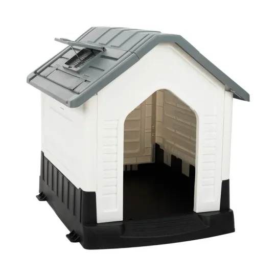 Plastic Dog House - Brown And White
