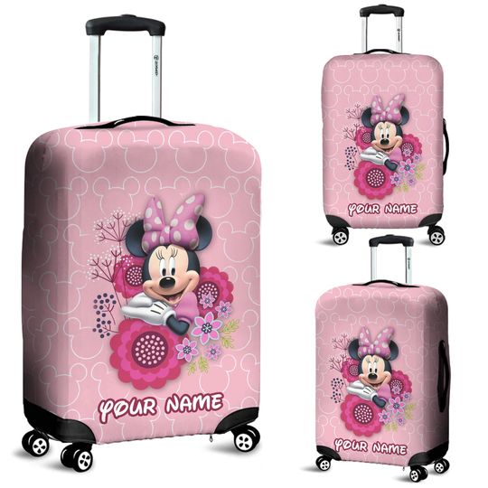 Personalized Pinky Minnie Mouse Luggage Cover