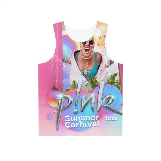 Men's Tank PINK Top | PINK CONCERT | Summer Carnival | Vest Top | Pink | Singer