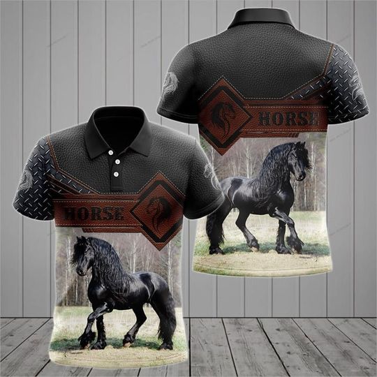 Love Horse With Skin Pattern Polo Shirt