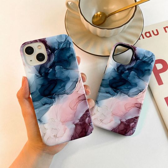 Marble Watercolor Abstract Art iPhone Case