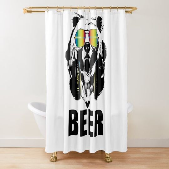 Bear, Cool Bear, Gift for Dad Shower Curtain