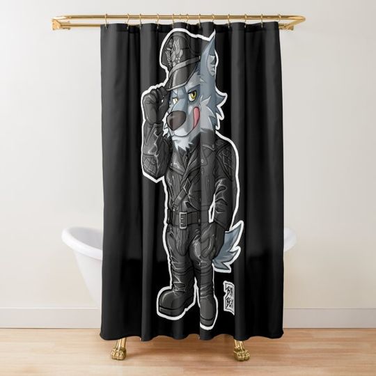 LEATHER WOLF - BEARZOO SERIES Shower Curtain
