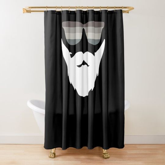 Smooth Operator - floating beard and glasses Shower Curtain