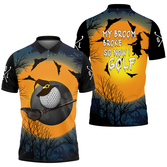 Golf Witch Polo Shirt, Witch My Broom Broke So Now I Golf, Unisex Polo Shirt, Polo Shirt