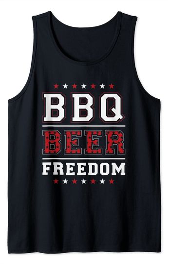 BBQ Beer Freedom Tank Top Mens BBQ BEER FREEDOM