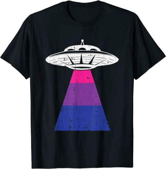 Alien Abduction Bisexual Pride LGBT-Q Gaylien UFO Proud Bi T-Shirt