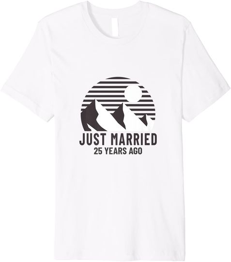 Romantic Matching Couples Shirt - 25th Wedding Anniversary Premium T-Shirt