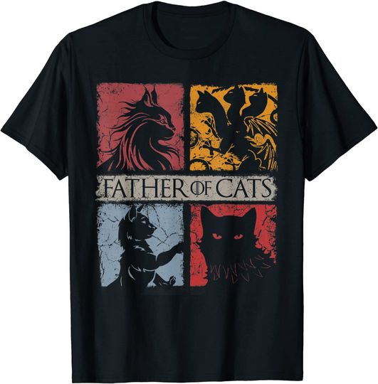 Father of Cats Shirt - Cat Lovers Cat Dad Fabulous T-Shirt
