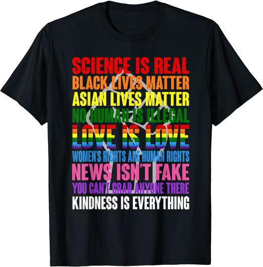 Stop Hate Asian Men's T Shirt Science Is Real Black Lives Matter