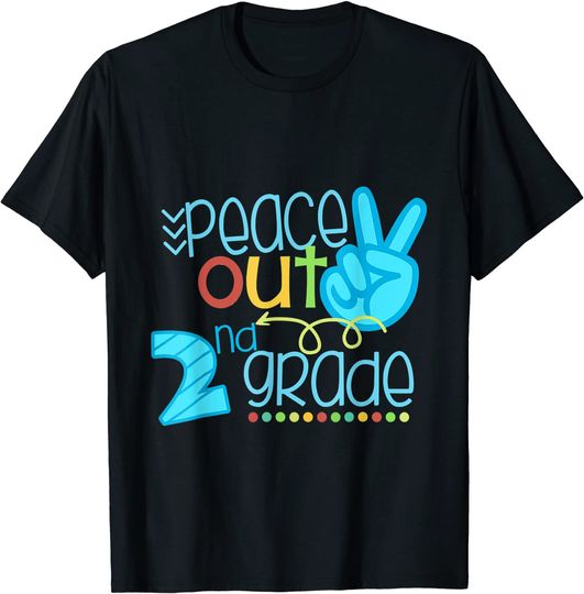 Peace Out 2ndGrade Funny End Of School Year Teacher Student T-Shirt