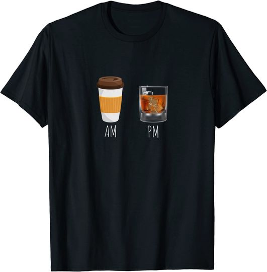 Morning Coffee Whiskey in the Evening - Latte AM Whisky PM T-Shirt