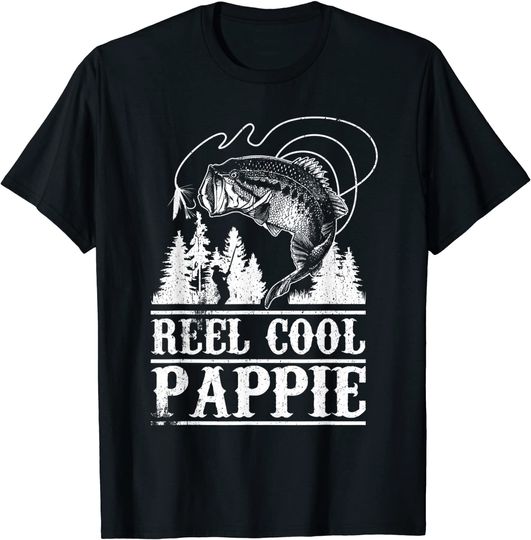 Reel Cool Pappie Funny Fishing Pun Fisherman Dad Grandpa T-Shirt
