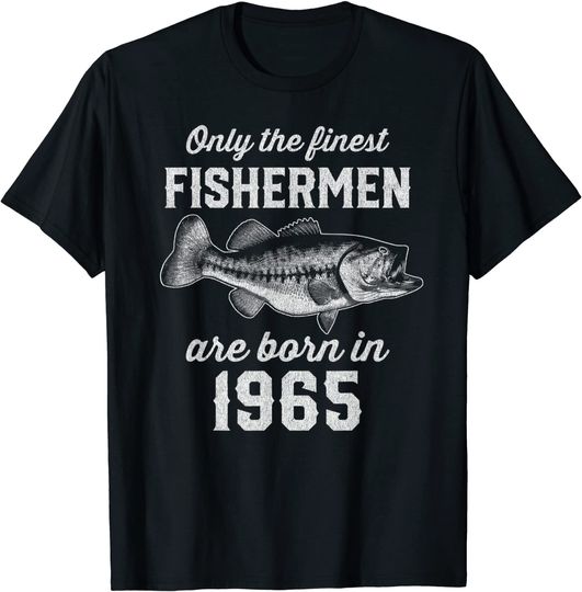 Gift for 56 Year Old: Fishing Fisherman 1965 56th Birthday T-Shirt