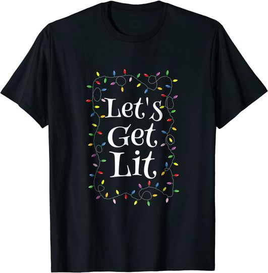 Lets Get Lit Shirt | Funny Christmas Drinking Shirt