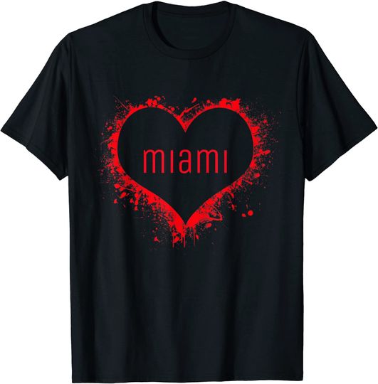 Florida Strong Men's T Shirt Miami Heart Splatter Love Strong Community