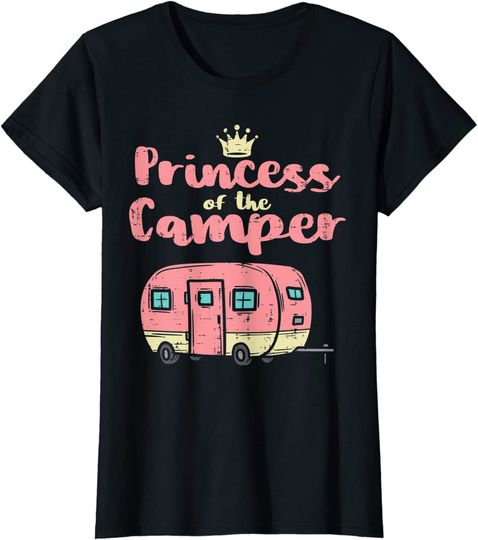 Princess Of Camper Cute Camping Van Trailer RV Kids Girls Long Sleeves