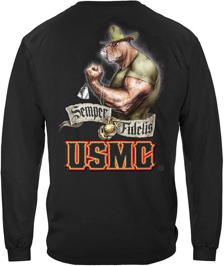 Marine Corps T-Shirt USMC Chesty Bull Dog T-Shirt