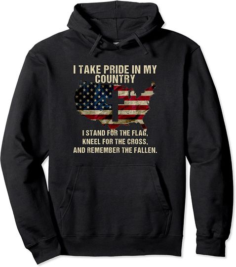 American Pride: Patriotic American Flag Pullover Hoodie Pullover Hoodie