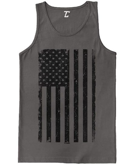 Distressed Black USA Flag - United States Men's Tank Top