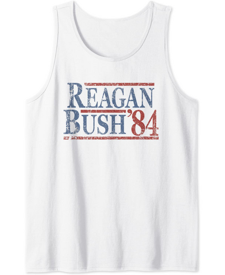 Distressed Ronald Reagan George Bush 1984 Tank Top