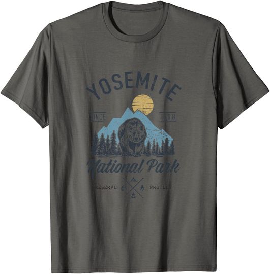 Vintage Retro Yosemite National Park Hiking T Shirt