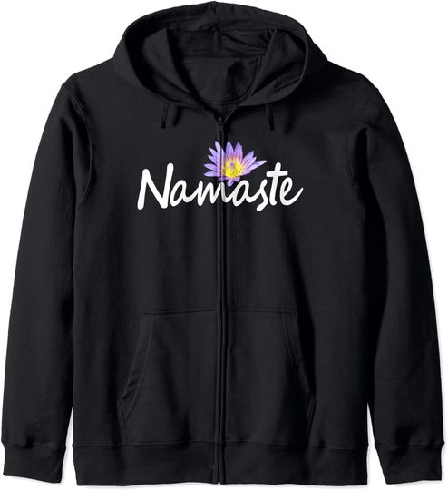 Namaste lotus blossom | Yoga & Zen | Gift idea | violet Zip Hoodie