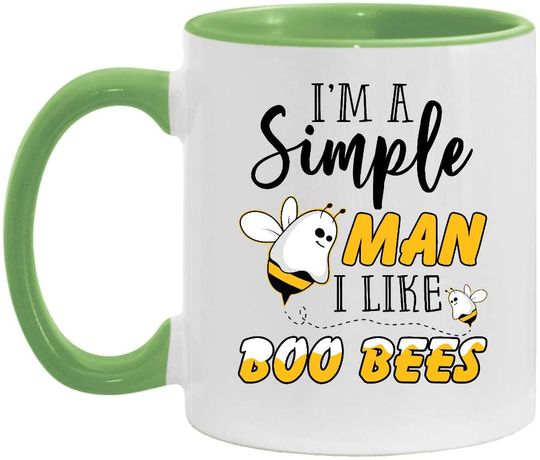 Im A Simple Man I Like Boo Bees Accent Coffee Mug