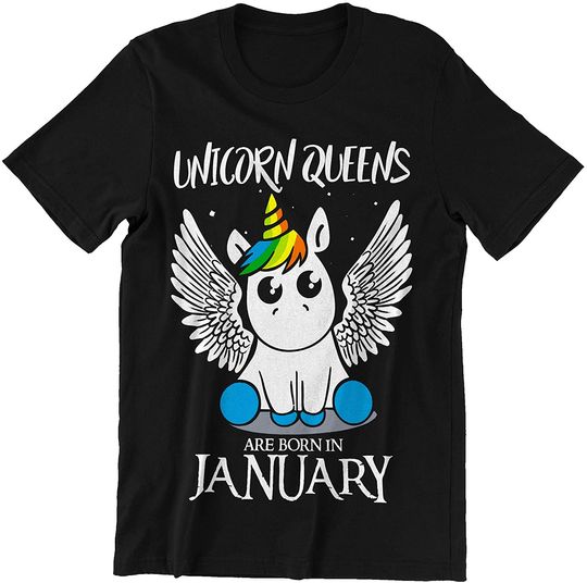 Queens are Born in January Unicorn Shirt