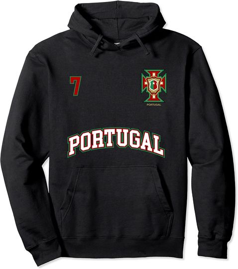 Portugal Number 7 Soccer Team Sports Portuguese Flag Hoodie